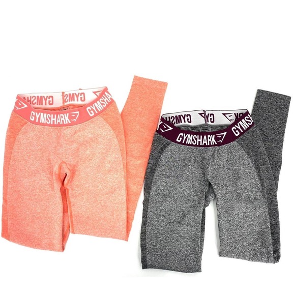 Gymshark Pants - Gymshark Flex Low Rise Seamless Leggings Bundle Sz Small Coral / Charcoal